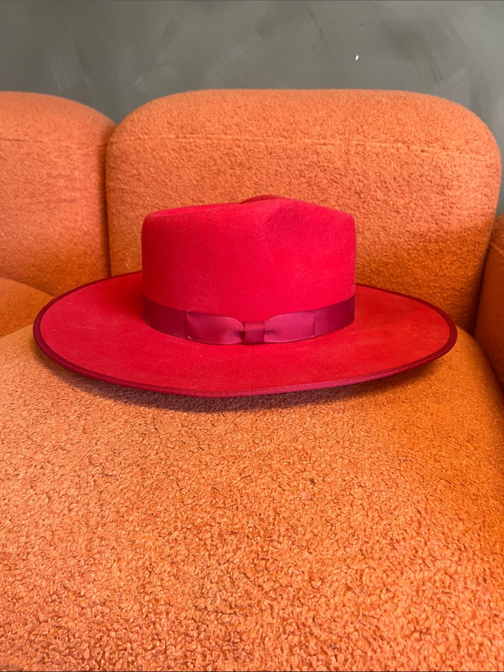 Lack of Color Red Australian Wool Wide Brim hat size M 57 CM